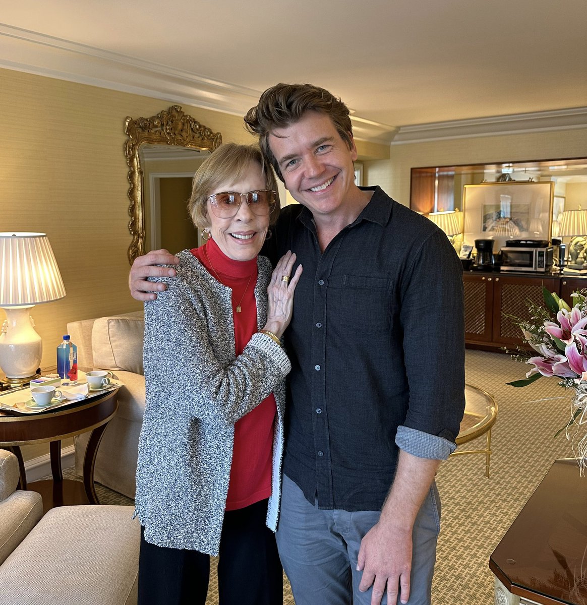 JustinWRoot's tweet photo. They say don’t meet your idol… unless it’s Carol Burnett. #myfirstpodcast #comingsoon https://t.co/HD47uEZENo