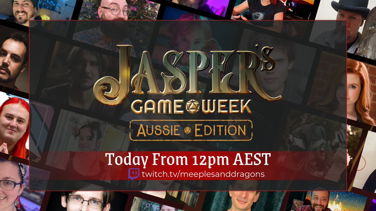 Meeples_Dragons's tweet photo. 12pm AEST today we'll jump into Day Four of #jaspersgameweek Aussie Edition on https://t.co/Qp5wRB8war

Join us for some fantastic TTRPG, help us raise some money for Black Dog Institute via donations that can impact the game play.

https://t.co/pYQWnVXRjg https://t.co/jyN8DOQlPE