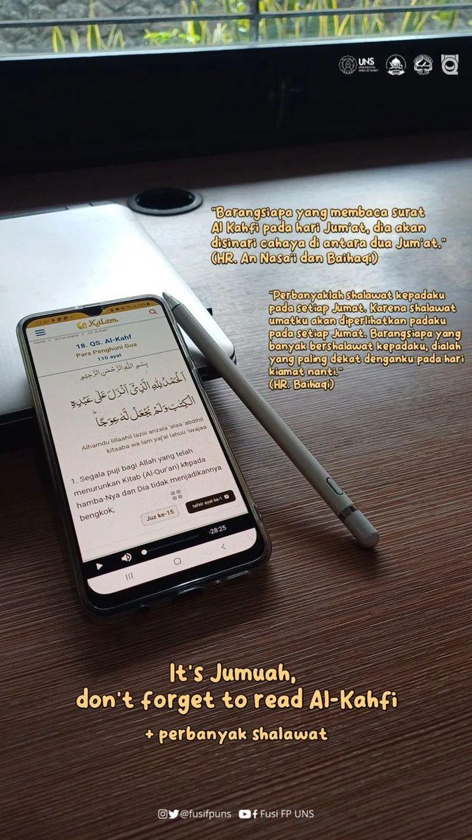 fusifpuns's tweet photo. Ini Jum'at, jangan lupa Al-Kahfi dan perbanyak shalawatnya Kakak✨ https://t.co/FW1ZzBGZzJ