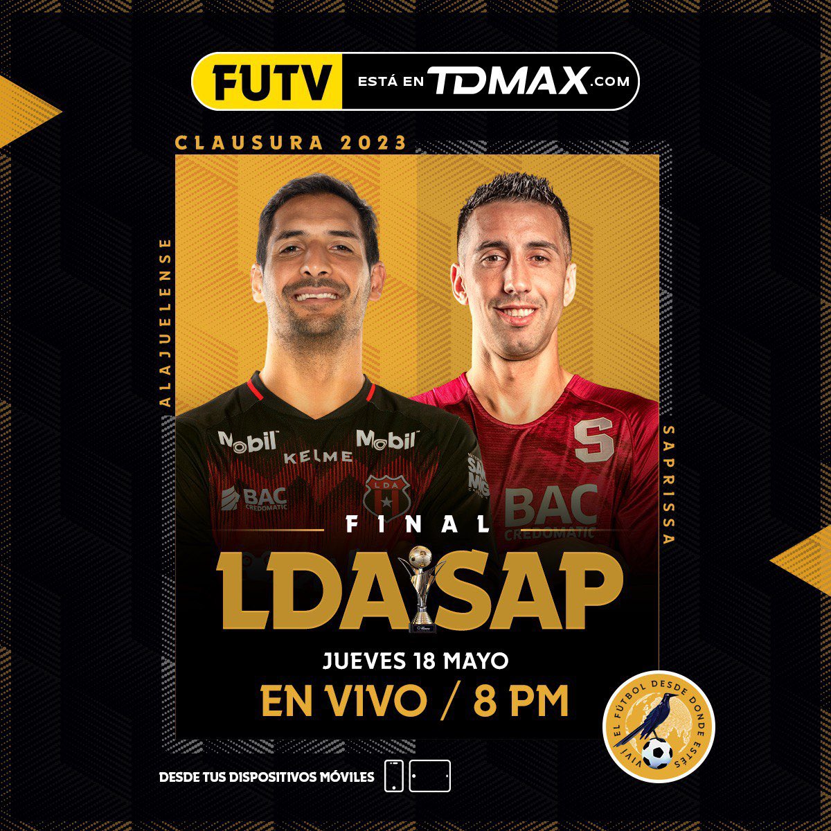 FUTVCR's tweet photo. ¡FUTV está en TDMAX! 📲⚽️
Seguí la final de ida entre Alajuelense y Saprissa desde cualquier parte del mundo y dispositivo móvil.
🔗 https://t.co/ARUr6OI7F6
#FINALESxFUTV 😉 https://t.co/gsug0xfRGO