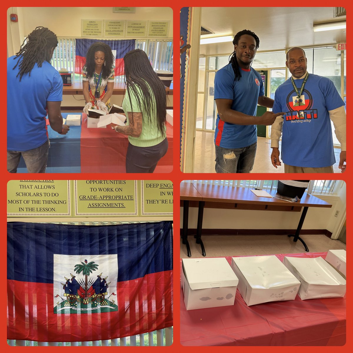 Celebrated #haitianflagday with our @RPEMuseummagnet daily today. Enjoyed some yummy treats courtesy of @Mrs_Kessler2020. @PrincipalDarby1 @BcpsCentral_ #HaitianHeritageMonth