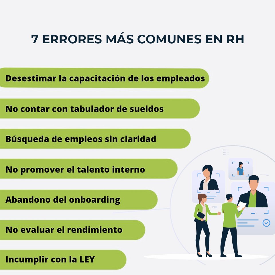 🚫 Evita estos 7 errores comunes en Recursos Humanos y optimiza tu gestión laboral. #RH #GestiónDelTalento #MejoresPrácticas #EficienciaEnRH