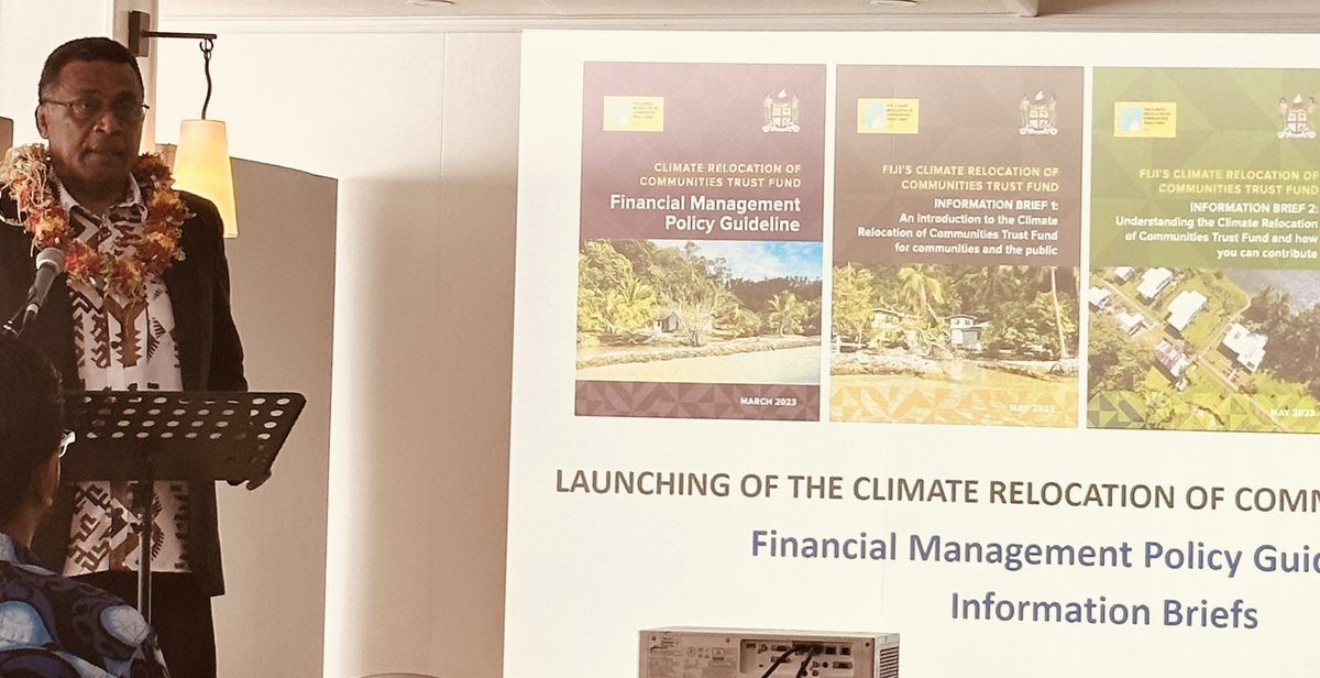 Launch of the Financial Management Policy Guidelines and information briefs on Fiji’s Climate Relocation Trust Fund, further pieces of the robust measures in place for addressing L+D and supporting the #agency of vulnerable communities #TC2 #LossAndDamage #unfccc #GIZ #GovtNZ