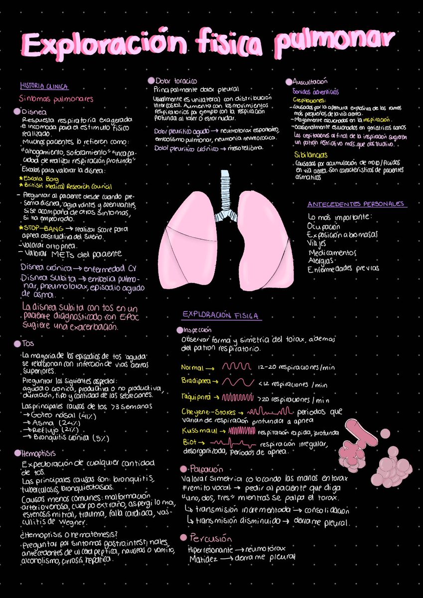Historia clínica y exploracion fisica pulmonar 😎✅️