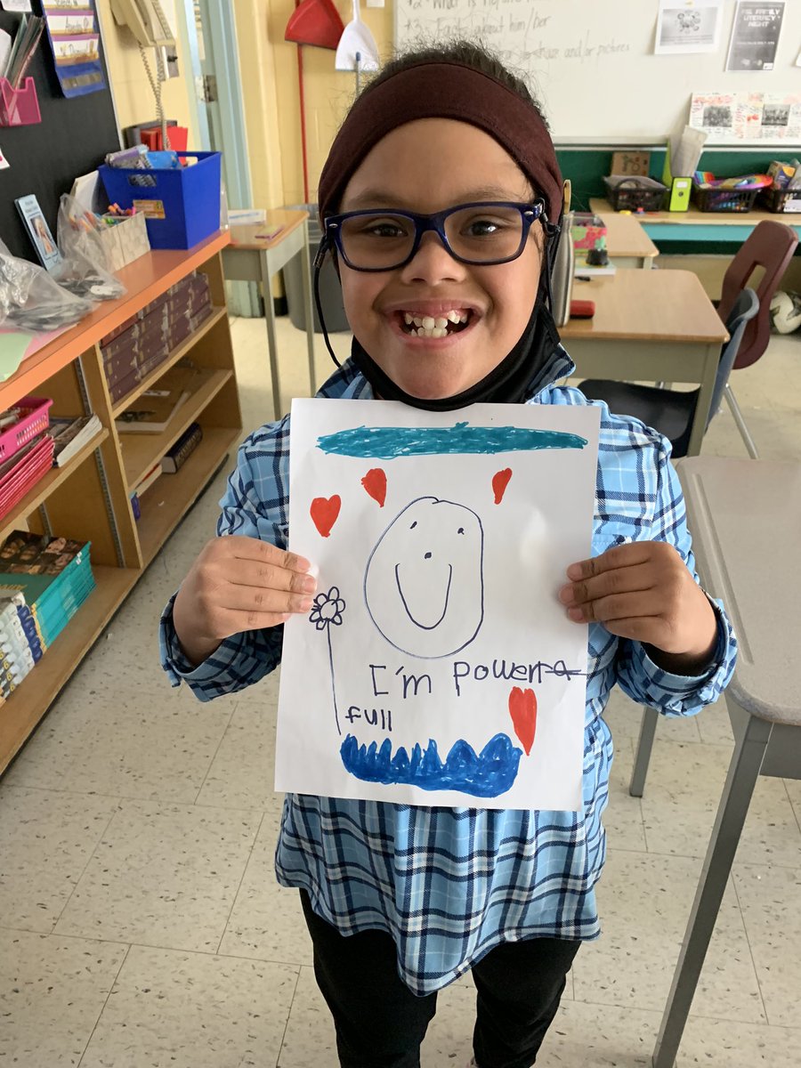 Gave her markers and paper and this was the result! Yes you are O! You are powerful!! They’re always listening! #mentalhealth @DPwellness4all #VanierVikings