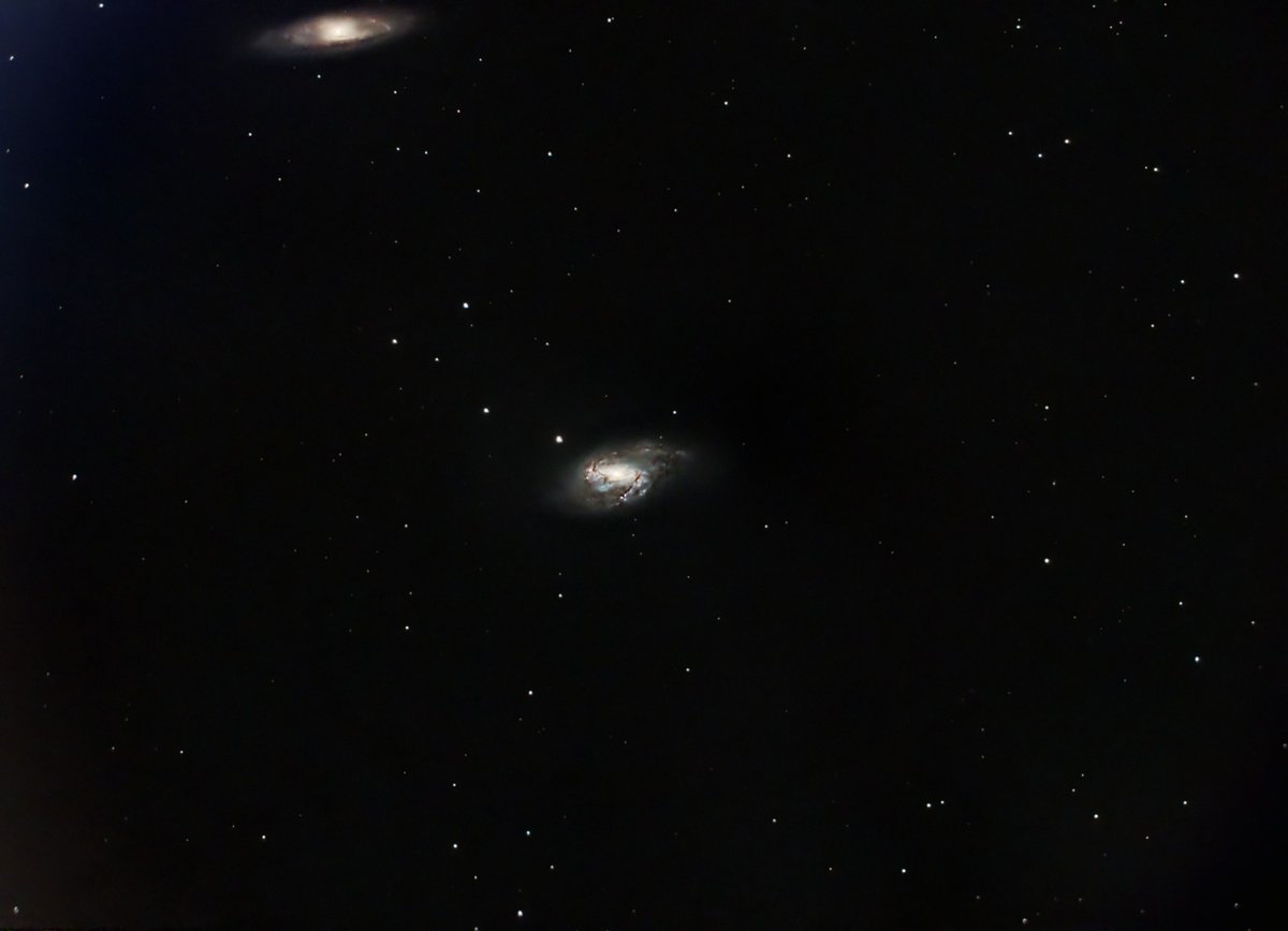 TomsBYAstro's tweet photo. 3 Messier galaxies I imaged last night. M59, M66, and M102. Poor transparency so will need more data for better detail. https://t.co/jnh6e1Uyyk