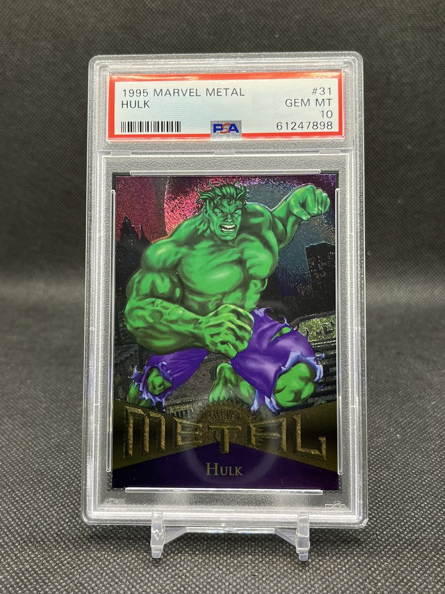 May stack sale, day #4 - Claim using “take” or players last name. See pinned tweet for rules #crcstack 1995 Marvel Metal The Hulk PSA 10 $70 @sports_sell @CardboardEchoes @CardHobbyRTs #HiveBST