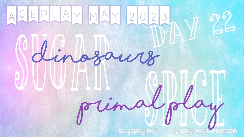 ageplay_may's tweet photo. Let’s get wild! Today’s sugar prompt is "Dinosaurs," and spice is "Primal Play"!

#primalplay #petplay #AgeplayMay2023 #AgeplayMay #Ageplay #KinkPrompts #KinkyPrompts https://t.co/k0gt4WlhOf