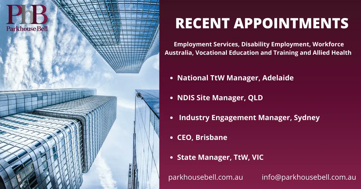 Some of our recent placements. Get in touch if we can help with your next vacant role. #recruitment #employmentservices #disabilityemployement #alliedhealth #vocationaleducationandtraining #workforceaustralia