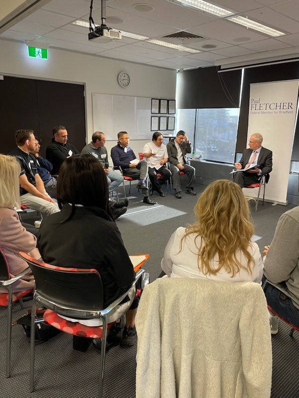 PaulFletcherMP's tweet photo. I met with local pharmacists who are very concerned about Albanese Government’s move to introduce 60 day dispensing. An informative discussion about the community health services pharmacists provide &amp; what could be at risk given the lack of consultation before this was announced. https://t.co/ah6UQPMX8c