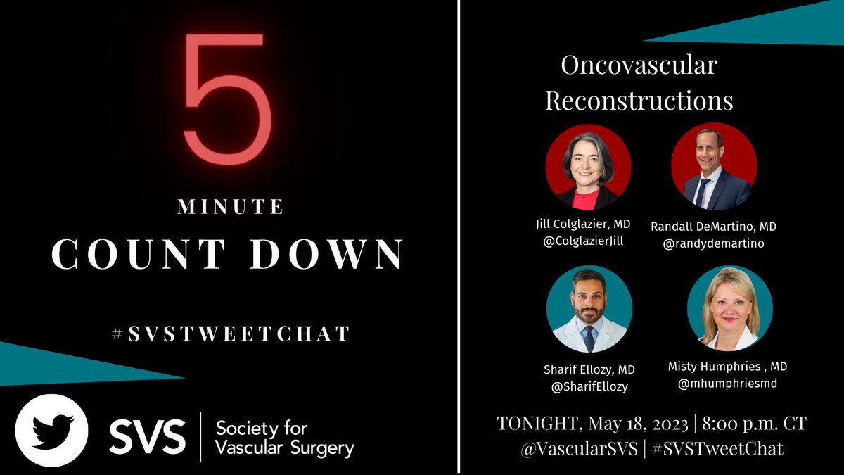 The #SVSTweetChat will begin in five minutes on Twitter. Be sure to join us! @ColglazierJill @randydemartino @SharifEllozy @mhumphriesmd