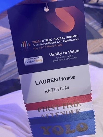 I had a great time at my first @AmecOrg Summit this week! Getting to meet with so many other talented professionals in the communications research industry was so inspiring and I can't wait to share learnings with my @KetchumPR colleagues and clients! #amecsummit