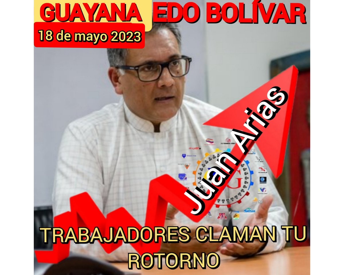 linares1206's tweet photo. #18May 
GUAYANA  se convence con la clase OBRERA comprometida con el país q @JAriasPalacio siempre del lado correcto que son los trabajadores y el pueblo por eso presidente @NicolasMaduro GUAYANA CLAMA EL RETORNO DE JUAN ARIAS 
#SinonimoDePazLaboral 
#CooperacionYSolidaridad https://t.co/U6NPIrkDAb
