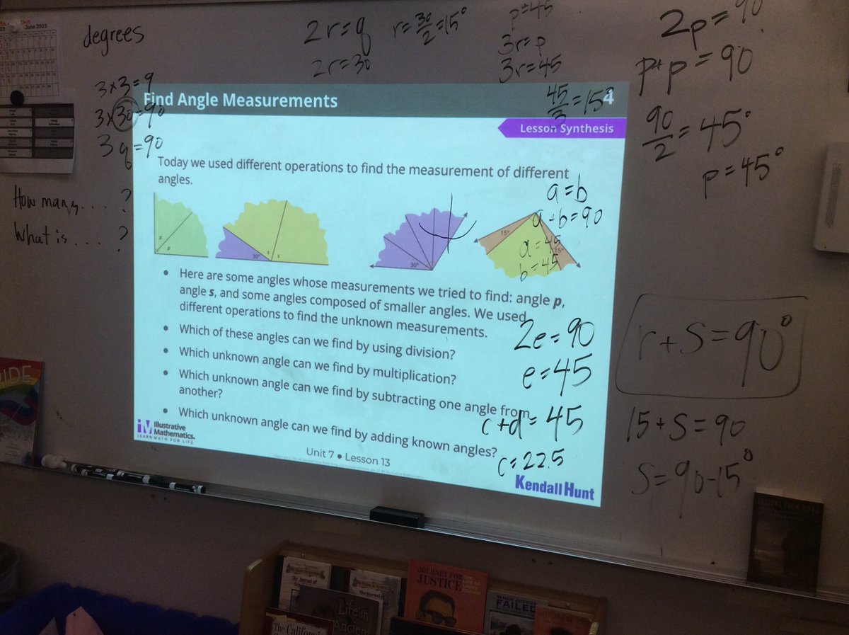 This activity in gr4 was so awesome! Seeing the kids puzzle through this - trying to find the measure of the angles was fascinating and joyful! 
The reasoning, the connections...incredible! 🤩🎉👏 

#LearnwithIM