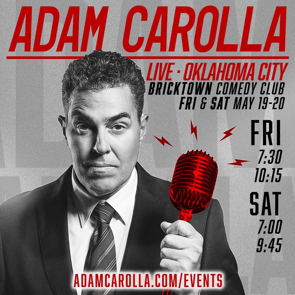 OKLAHOMA CITY! 

4 shows this weekend at @BricktownOKC! 

Come by for some laughs 😆

🎟️ bricktowncomedy.com/events/70003
