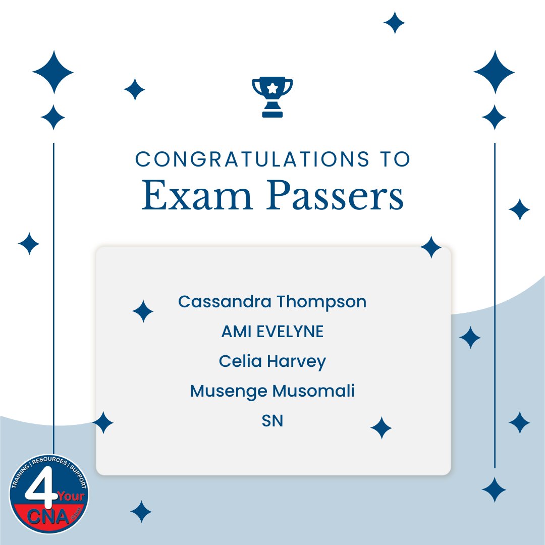 4yourcnaT's tweet photo. Congratulations to those who passed this week! If you're a YT subscriber who passed the exam, comment on one of our videos to get a shoutout. Tune in next week for another Q&amp;A session. Same time, same channel 😘

Don't forget to follow us for more updates!
#4YourCNA https://t.co/aBGIzwzLmG