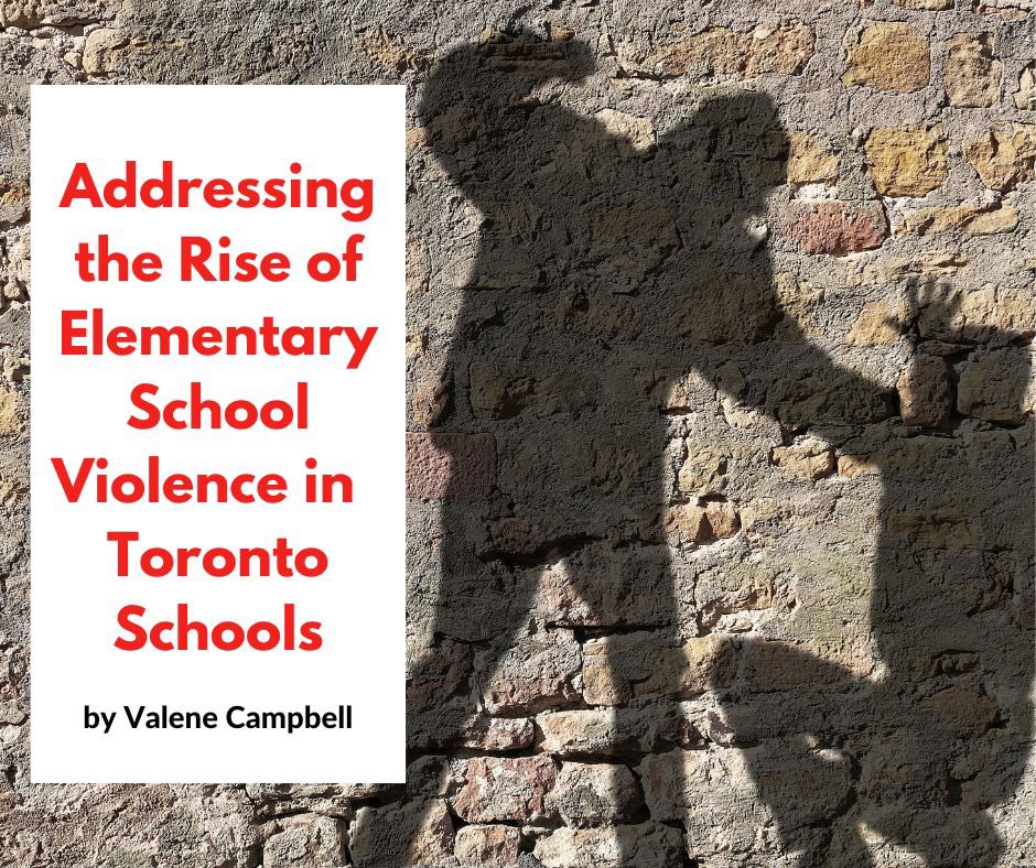 Elementary school violence is an alarming issue that has been on the rise in #Toronto causing concern among parents, educators, and the community at large. 
Read the complete post at valenecampbell.com/blog for solutions.
<a href="/TDSBDirector/">Stacey Zucker</a> 
#tdsb #pdsb 
#authorvisits