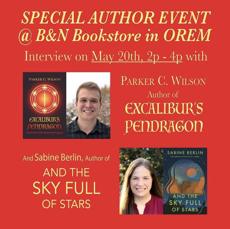 Utah friends! Come see Parker and me as we discuss our publishing journeys this Saturday in Orem. #WritingCommmunity #yascifi #booksigning