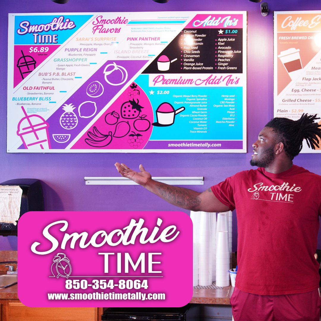 Smoothie Time is thrilled to announce our partnership w/ Josh Farmer &amp; the Big Bend Boys &amp; Girls Club! We are excited to have Josh as our brand ambassador &amp; partner. His passion, dedication, incredible skills, &amp; academic excellence make him the perfect fit for Smoothie Time.