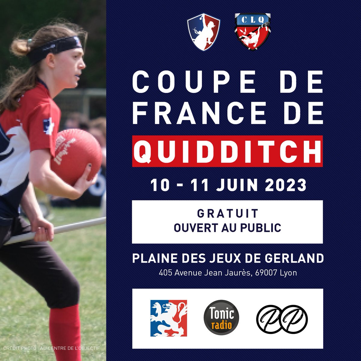La coupe de France de quidditch aura lieu à Lyon pour la première fois de son histoire ! @FranceQuidditch

📅 10-11 juin
⏳Horaires : 9h-17h
📍Plaine des jeux de Gerland
👉 Entrée gratuite et buvette sur place
Event : fb.me/e/2XkNWPiyN

#quadball #francequadball #quidditch