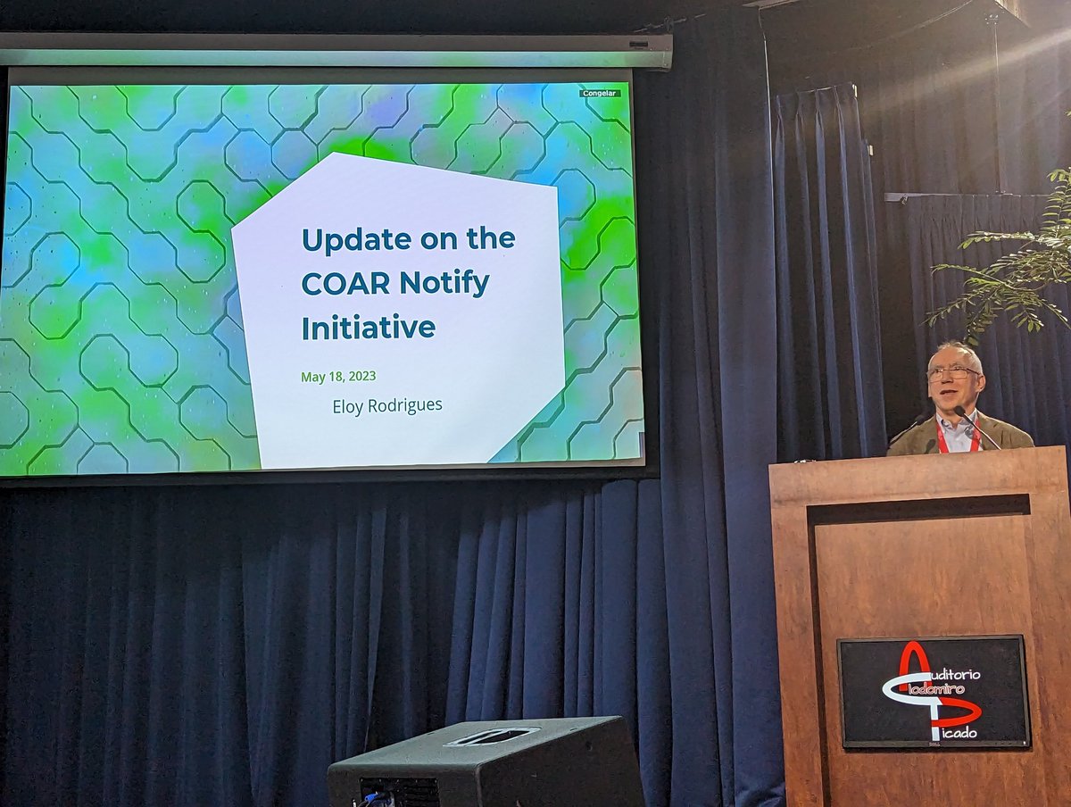 mart1nkle1n's tweet photo. @cibertecario02 opening the panel on Exploring the “Publish, Review, Curate” Model by providing an overview of the #COARNotify initiative #COAR2023
https://t.co/5tu362vgLy https://t.co/EBJXRdOx8A