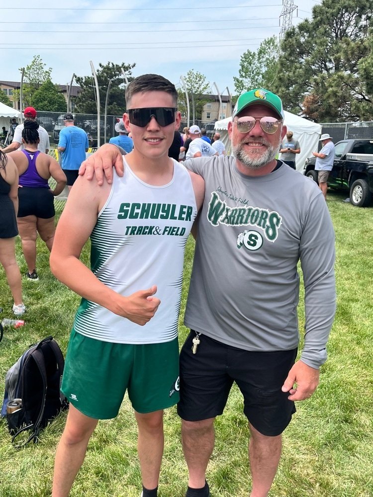 Congrats to Nick Hernandez on his 7th place medal in discus at State Track and Field with a throw of 144-10! We are proud of you! #WeAreSchuyler