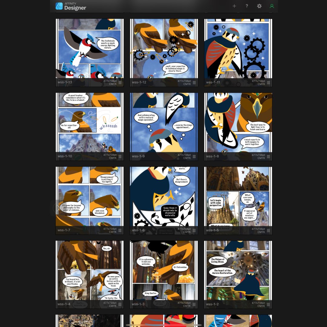 Working on a 24-page issue through the Storytelling Collective's six-week "Write Your First Comic" workshop!

(Not my first comic, but my longest graphic fantasy piece in development so far--the pace is definitely expanding my comfort zone!)

#comics <a href="/StorytellingCol/">Storytelling Collective is on Bsky!</a> #wyfc