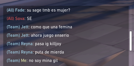 srjotaok's tweet photo. Bueno gente, primera vez que me pasa... Hoy vengo a funar a estos 3 personajes que en una partida NORMAL de #Valorant se pensaron que era mujer y por ir 4 kills más que yo decidieron insultarme.
Los tags son Sopita #8800 La Mama De Zau #LAS y Not Blessed #LAS2 https://t.co/DoIT28wl4U