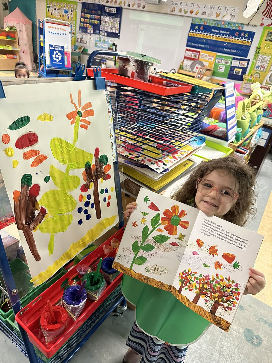 nanajofletcher's tweet photo. #growingandchanging theme to end our #vpk year. After reading “The Tiny Seed,” by #EricCarle , students painted their favorite page from the story. #sdircprek #prek #vbe #vbevibe https://t.co/spDrZVjMBZ