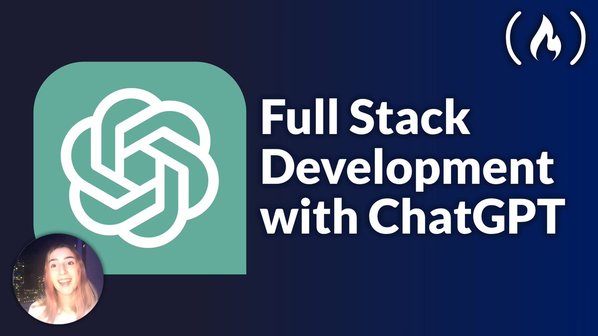 ossia's tweet photo. freeCodeCamp just published a FREE course on how to code with ChatGPT. 🤖⌨️

Watch as Judy masterfully leverages GPT-4 to build a full-stack app in just 2 hours.

If you already have know some coding fundamentals, you can build apps really fast with AI. https://t.co/rCcpO42L8K