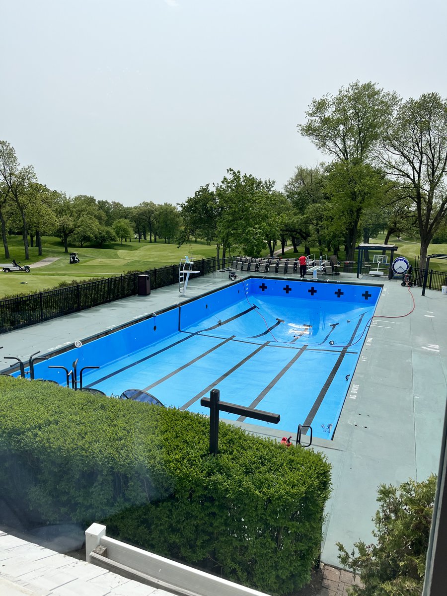 LampInc's tweet photo. Then and now, AKA #throwbackthursday! The photo on the left was taken today at Elgin Country Club as they prep for pool season.

The photo on the right is a work-in-progress photo of the pool installation (circa approx. 1950s). 

#Throwbackthursday #buildwithlamp #testoftime https://t.co/h92DqhQP19