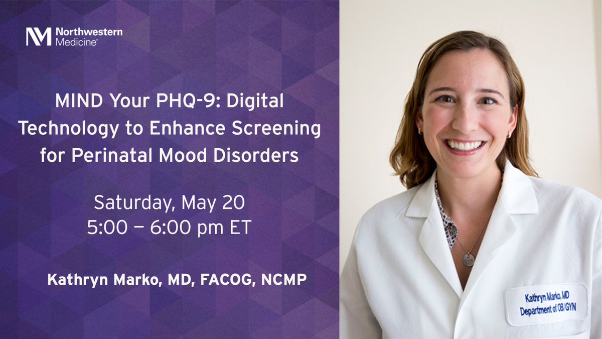 At #ACOG2023, join Northwestern Medicine Alum, Kathryn Marko, MD (<a href="/KMarkoOBGYN/">Kathryn Marko</a>),  for her session on perinatal mood disorders. #NMatACOG #NMAlumni #NMAlumniatACOG <a href="/acog/">ACOG</a> 

See the full schedule here: breakthroughsforphysicians.nm.org/nm-acog-2023.h…
