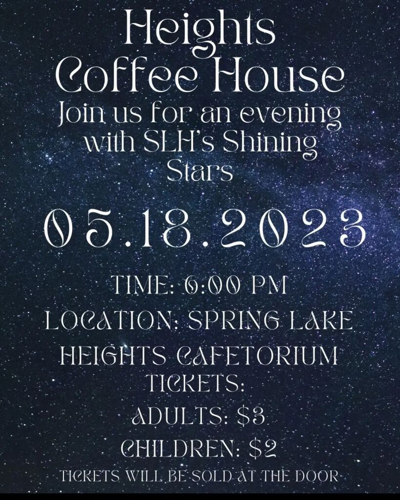 We hope to see everyone tonight for the @slh_studentcouncil Heights Coffee House event!! Show starts at 6:00 pm.  Come out and see your friends perform!
💙🎤💛 instagr.am/p/CsZbKptPkLI/