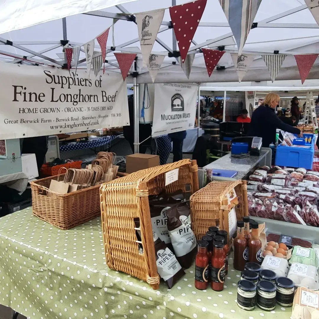 Great Berwick Organics are going to be at Shrewsbury Market this Saturday (YES, Saturday!) 20th May. The counter will be fully stocked. Please come and say hello if you're in town. #organic #longhornbeef #buydirectfromthefarmer #local #shrewsbury