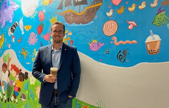 CityofManvel's tweet photo. Mayor Davis joined @AlvinManvelArea at the @ManvelLibrary this morning for Coffee &amp; Connections, where he was able to check out the newly completed MHS student mural in person! https://t.co/JscQe4sqqT