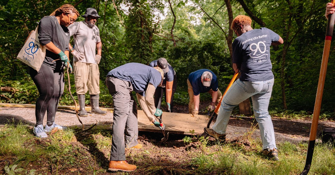 TVA_Julia's tweet photo. Happy 90th Anniversary to @TVAnews! We're proud to have completed community service projects across the valley today, from food sorting to habitat restoration… including right here in Memphis at Overton Park! Here's to another year of helping our communities thrive! #TVA90 https://t.co/J4hHiSmGZ4