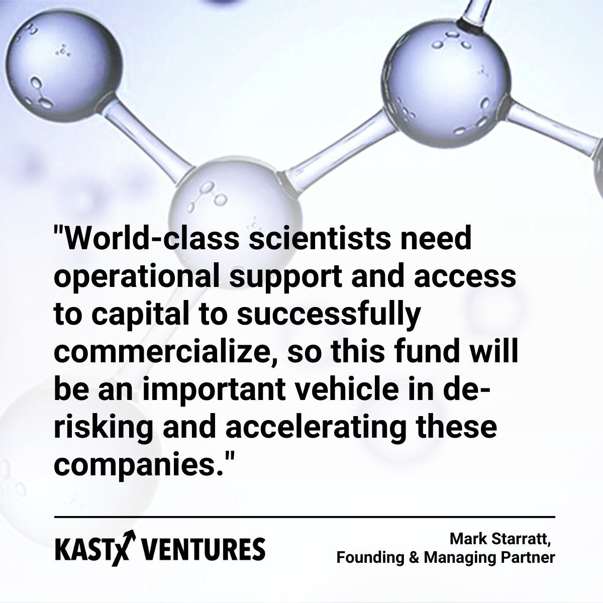 Did you see our exciting announcement? KASTx Life Science Fund I has closed the first round of its inaugural fund with a target size of CA$5M. The Fund is focusing on pre-seed and seed life sciences companies in Canada and the US.

Read the press release: zurl.co/CRKD