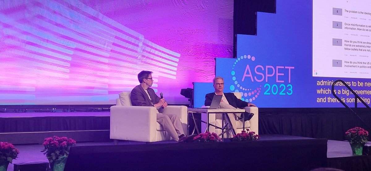 Engaging presentation today by #ASPET2023 Annual Meeting keynote speaker, <a href="/hholdenthorp/">Holden Thorp, dormant account</a> . Excited to meet other scientists and learn about the latest advances and discoveries in pharmacology here in St. Louis.