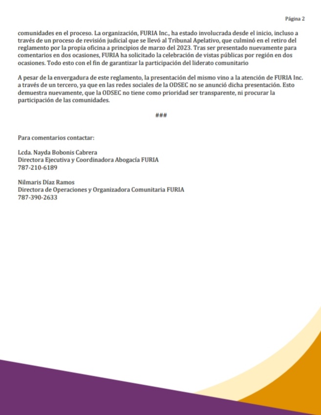 Denunciamos la indiferencia de la ODSEC con las comunidades, tras presentar nuevamente un Reglamento para el Establecimiento de Juntas Comunitarias sin oportunidad de participación ciudadana. Dicho reglamento atenta contra derechos concecidos a las Comunidades Especiales por ley.