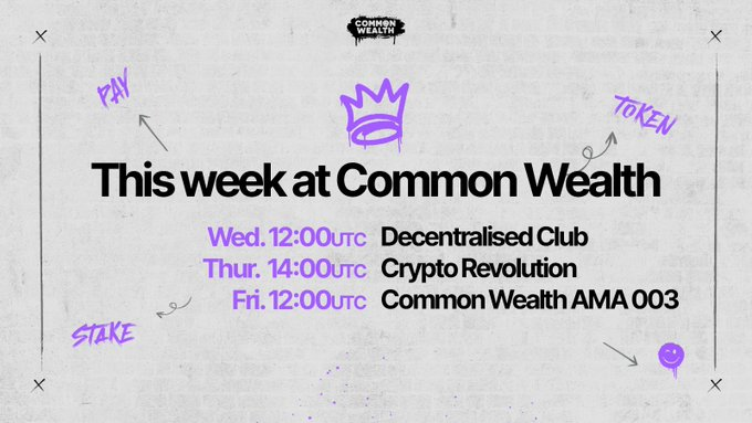 daniel_ahme's tweet photo. 🗓️ Mark your calendars for an exciting event!

Join the Common Wealth Friday AMA tomorrow.

Don't miss the chance to get insights about the upcoming Genesis #NFT Series 2 mint, going live on May 22.

Let's make this #AMA unforgettable! https://t.co/olzQDY6BnF