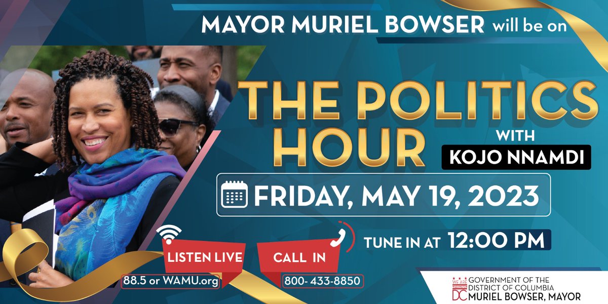 Tomorrow, I'll be joining Kojo Nnamdi on NPR's <a href="/politicshour/">The Politics Hour with Kojo Nnamdi</a> at 12PM.

Call in 📞 800-433-8850

Listen live ➡️ 88.5 or WAMU.org
