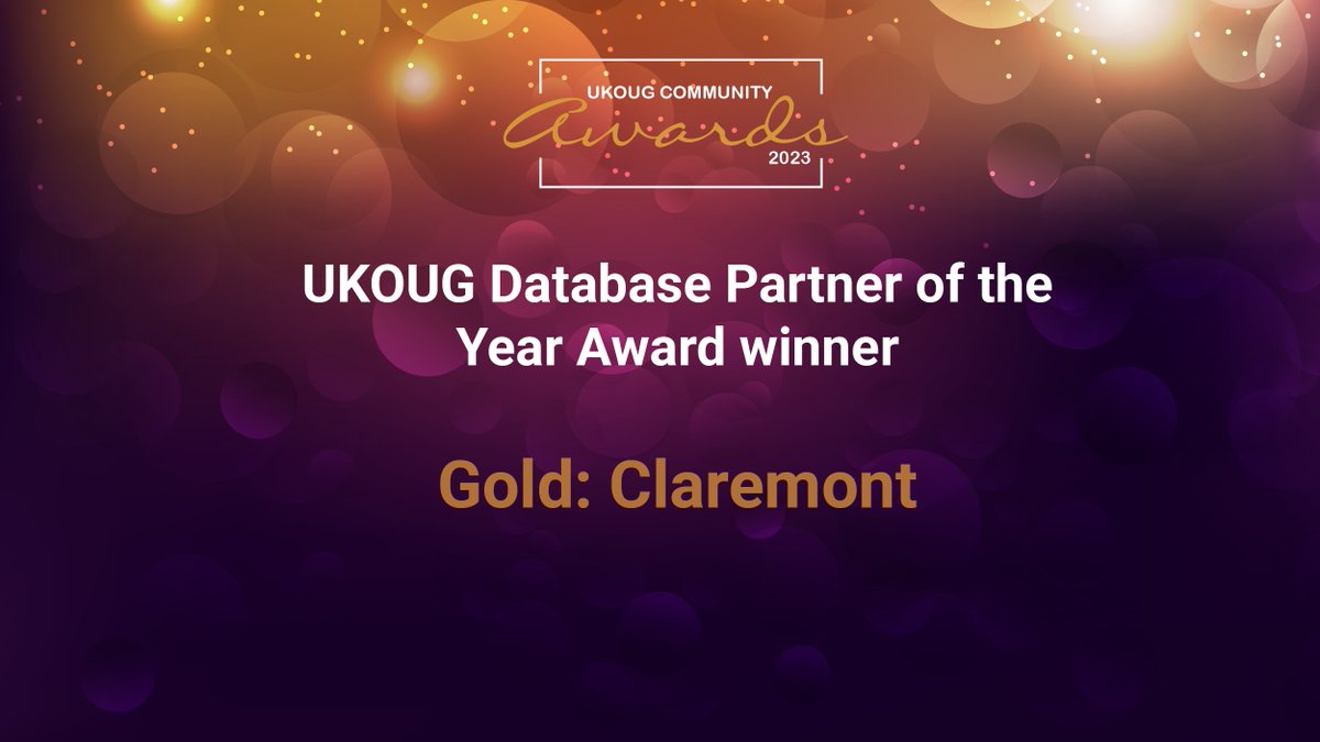 The winner for UKOUG Database Partner of the Year Award is…. #UKOUG #CommunityAwards #Oracle #RedBull #Winners