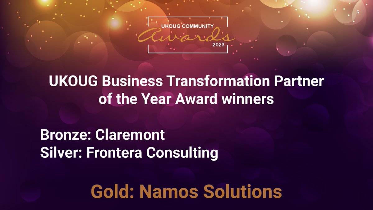 The winners for UKOUG Business Transformation Partner of the Year Awards are…. #UKOUG #CommunityAwards #Oracle #RedBull #Winners