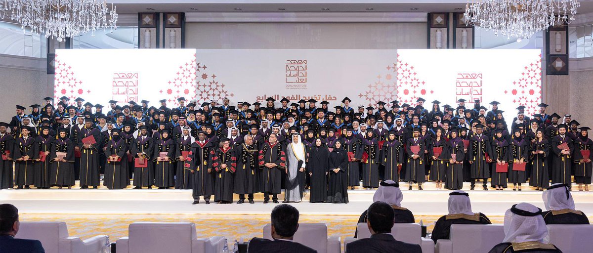 Pleased to have participated in the graduation ceremony for the seventh cohort of master's students of <a href="/dohainstitute/">معهد الدوحة للدراسات العليا</a>. I congratulate the graduates, the institute’s administration &amp; its affiliates, wishing them success in the service &amp; advancement of our country.