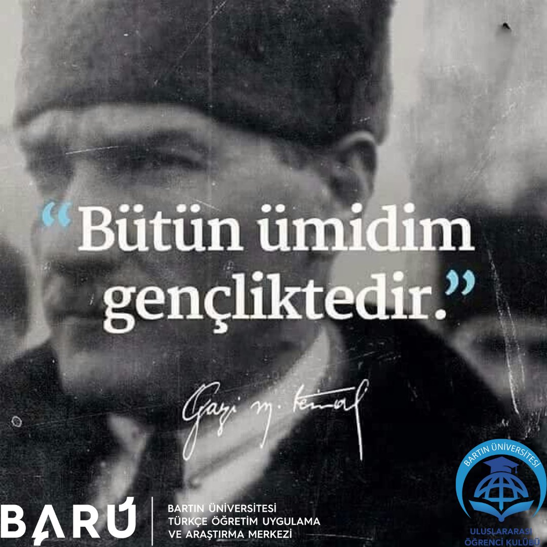 19 Mayıs Atatürk'ü Anma Gençlik ve Spor Bayramımız kutlu olsun!

<a href="/BuIsoclub/">BARÜ Uluslararası Öğrenci Kulübü</a> <a href="/Bartinuni_ISO/">BartınUni ISO</a> <a href="/baruedutr/">Bartın Üniversitesi</a> <a href="/m_zahmakiran/">Prof. Dr. Mehmet Zahmakıran</a> <a href="/uzun_orhan/">ORHAN UZUN</a>