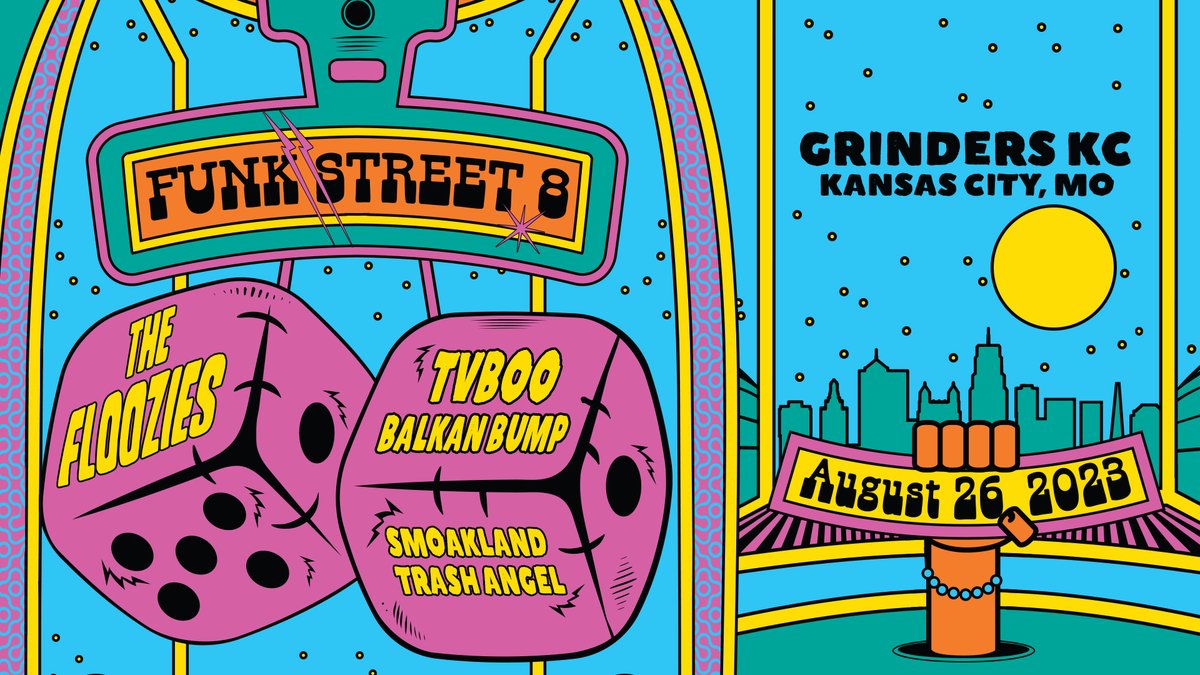 ZOOKSProduction's tweet image. Tickets for Funk Street 8 ft. The Floozies, TVBOO, Balkan Bump, Smoakland, and Trash Angel are ON-SALE NOW! 🚨
.
Tickets: bit.ly/FunkStreet8 🎟