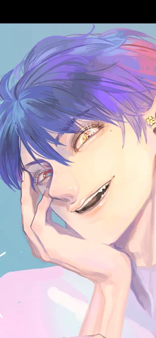 เพิ่งรู้ว่าทำผิดบรีฟ 555555 เขินเลยยย จริงๆ ให้โควทสีหน้าที่ชอบวาดใช่มั้ยนะคะ 555 จริงๆก็คือชอบวาดสีหน้าแบบเรียบเฉย ไม่ก็สีหน้าแบบคนที่ไม่น่าไว้ใจ(?) ไปเลยค่ะ ความจริงสีหน้าที่แสดงอารมณ์แบบไม่ได้ตรงไปตรงมาก็สนุกดีที่จะวาดเหมือนกัน