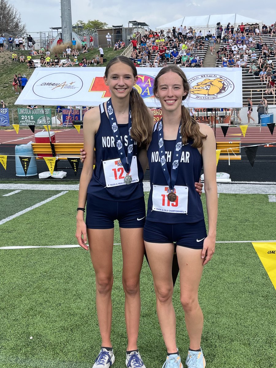 CoachMusiel's tweet image. Gator High Jumpers with a big day at the Nebraska State Track Meet. 
Claire the Runner Up medal and Jerika the 5th place medal!  It had to be Cross Country in the Fall! ⁦@LNS_GatorThrows⁩ ⁦@lnsathletics⁩ ⁦@runningators⁩ ⁦@bernrunning⁩ ⁦@ZeeLJTJ⁩