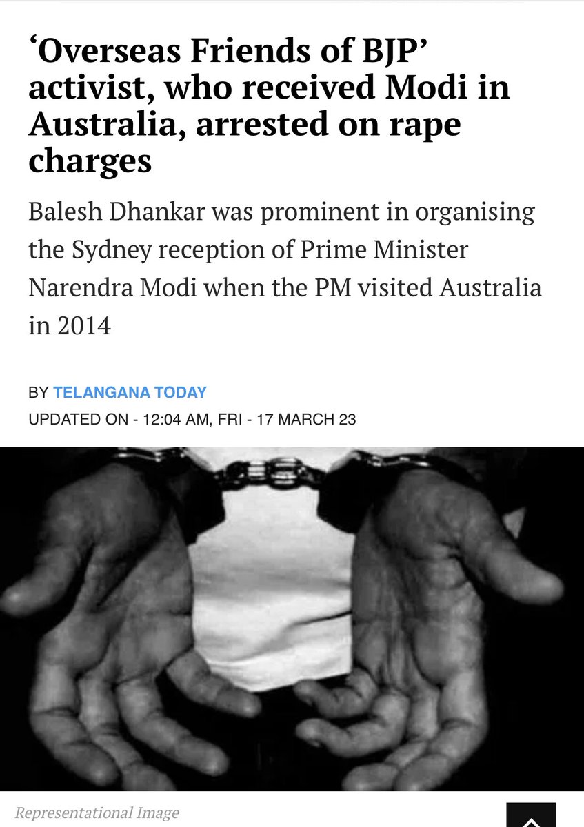 But hasn’t the BJP’s organiser (Overseas Friend), in Australia - Balesh Dhankar - already been arrested and sentenced for rape charges?
Who is organising things in his stead?
#Quad2023 #cancelled