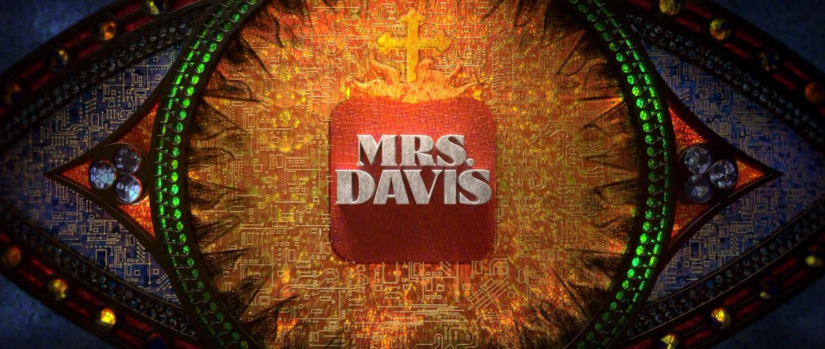 the finale of MRS DAVIS is out now. i am so grateful to have been part of such a brilliant group of writers on this show. it was a true joy to write this ambitious &amp; bonkers season with them and i feel like that joy is in every frame of every episode. i hope you like it. ❤️